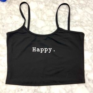 ‘happy.’ crop tank top. from shein